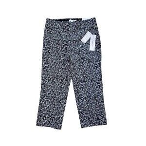 Liz Claiborne Pants Women April Crop Mid Rise Capris Size 2 Black White Stretch